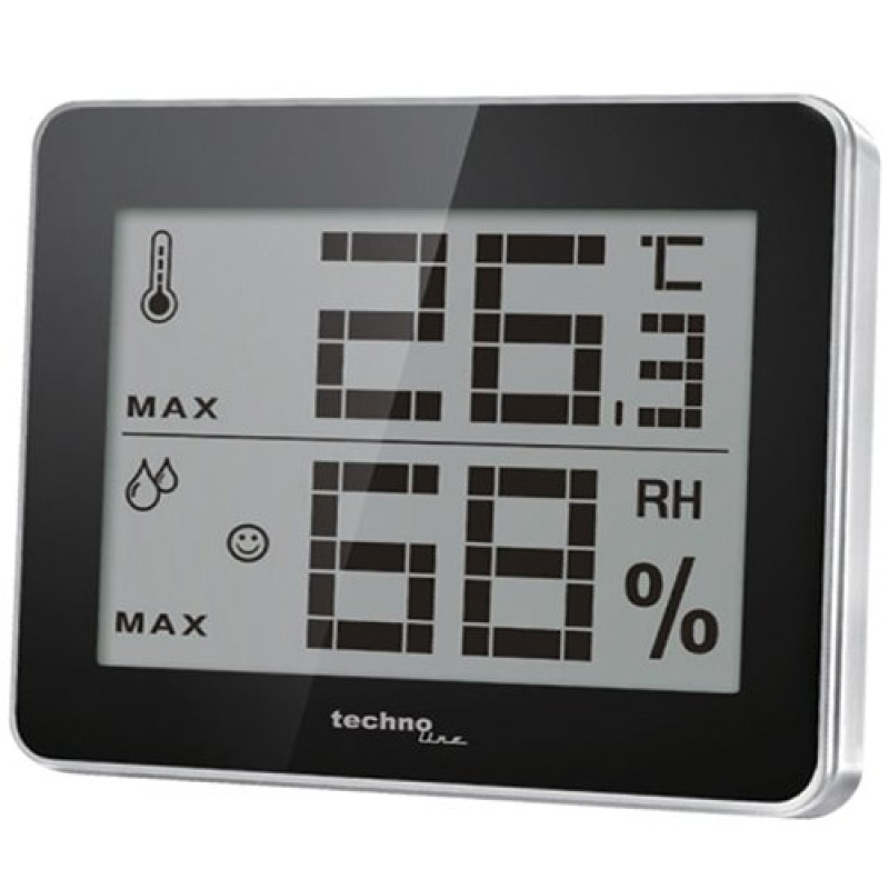 Techno Line WS 9450 Stazione Meteo Con Orologio Radiocontrollato, Temperatura E Umidità Interna - Nero - 2